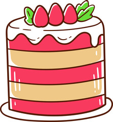 Birthday cake, hand-drawn icon.
