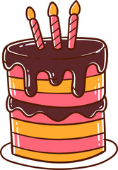 Birthday cake, hand-drawn icon.