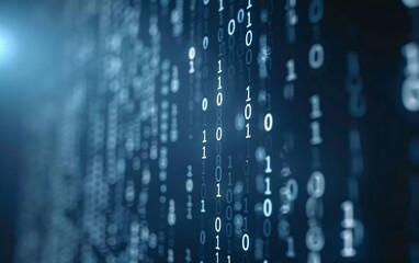 Digital transformation concept. Systems engineering. Binary code. Very cool programming