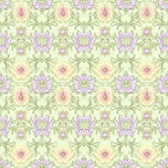 Fototapeta premium Floral variety color, form natural, seamless fabric pattern.