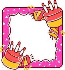 Birthday frame icon with hand-drawn styled