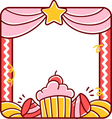 Birthday frame icon with hand-drawn styled