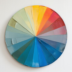 Obraz premium Minimalist Paint Mixture of Seven Colors on White Chart