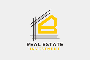 Letter B for Real Estate Remodeling Logo. Construction Architecture Building Logo Design Template Element.
