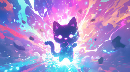 a cat shoots electricity