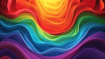 Fototapeta premium rainbow colors, wave gradient shape over Mahogany brown background, round, centered