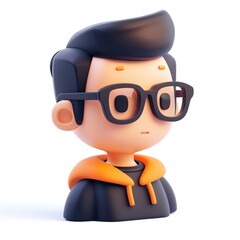 3D rendered isometric avatar icon on a pure white background