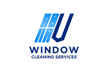 Letter V Window Cleaning Logo Design