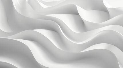 Minimalist white wave-like forms create a smooth and seamless transition into a clean backdrop.