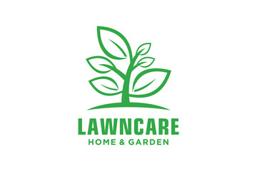 Landscape logo design for lawn vector template