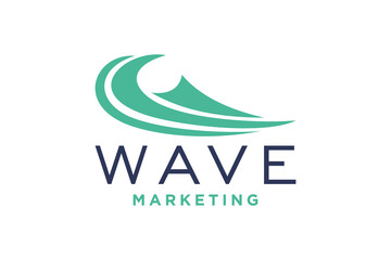 Wave icon and water drop vector template