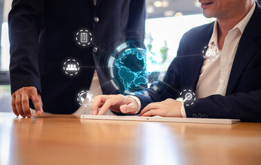 Digital transformation Hand touching the Metaverse Universe, A Conceptual Shift in Digital...