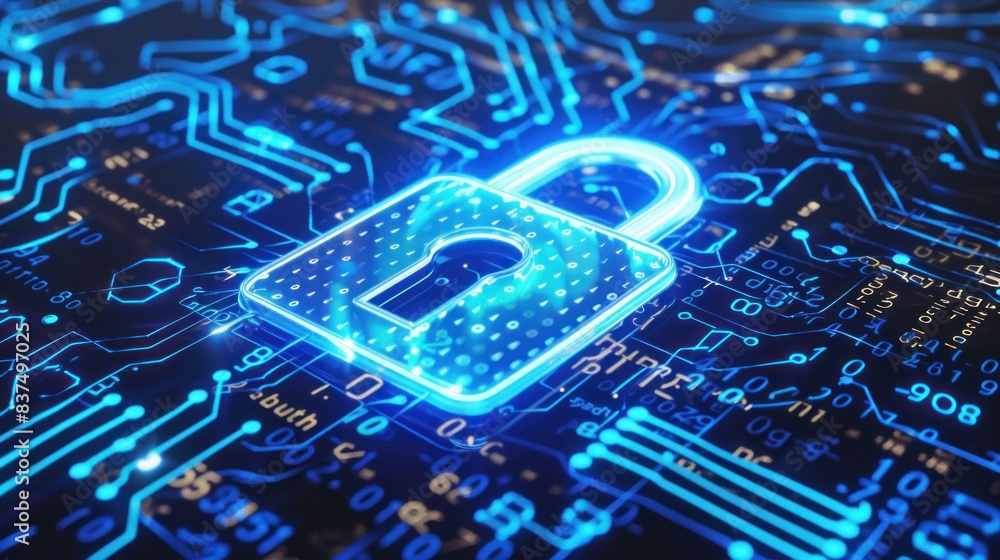 Poster padlock secure digital encryption