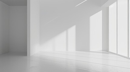 Obraz premium Abstract minimalist design with smooth white architectural forms and large empty spaces.
