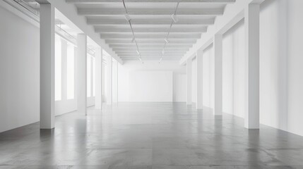 Abstract minimalist design with smooth white architectural forms and large empty spaces.