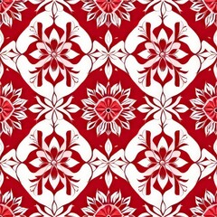 Fototapeta premium A digital colorful floral seamless pattern design