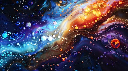 colorful oil and water droplets suspended in mid - air, creating a mesmerizing display