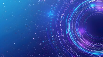 Obraz premium Mesmerizing Cosmic Fusion of Radiant Digital Energy and Swirling Galactic Motions