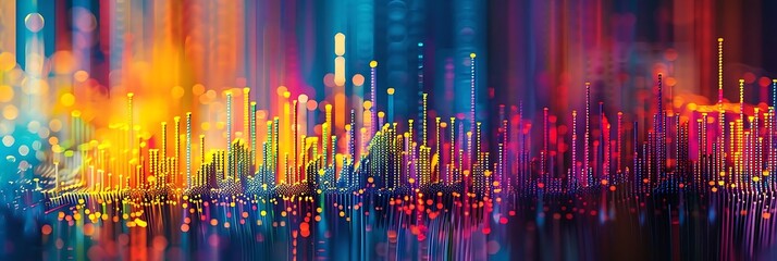 Obraz premium a colorful abstract background featuring a variety of shapes and sizes, including a square, triangle, rectangle, and hexagon, arranged in a repeating pattern