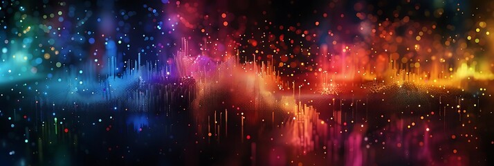 Obraz premium a colorful array of lights illuminate the night sky, creating a mesmerizing ambiance