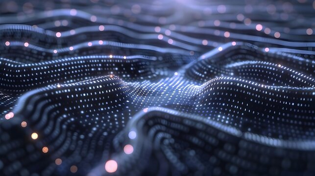 Intricate Digital Landscape of Interconnected Luminous Particle Waves