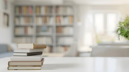 Cozy and Productive Home Office with Bookshelves and Natural Lighting