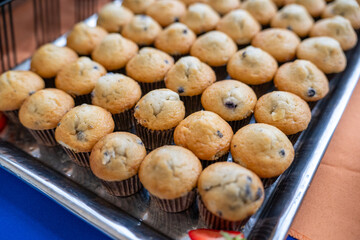 Muffins at breakfast, mini baked goods