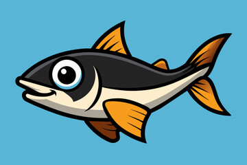 black skimmer fish reading icon vector art illustration