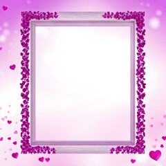 Valentine's Day themed frame, with nothing written, with blank space