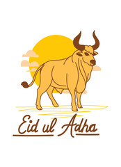 Doodle Muslim holiday Eid al-Adha. the sacrifice a ram or white and black sheep. graphic design decoration kurban bayrami. month lamb and a lamp.Translation from Arabic: Eid al-Adha