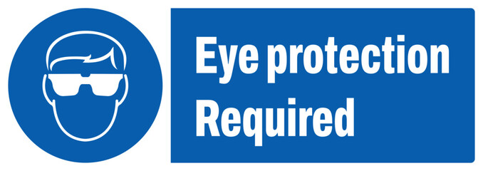 ISO mandatory safety signs eye protection required landscape size 1/2 a4,a3,a2,a1