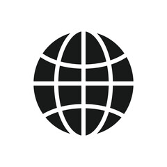 Globe icon design template isolated silhouette