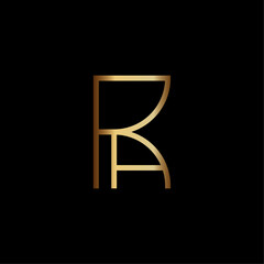Minimalist Luxury Initials RA Logo Icon Vector