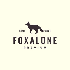 cool fox animal wild modern logo design vector