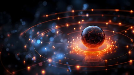 Futuristic Quantum Wireless Communication Technology with Mysterious Glowing Orb