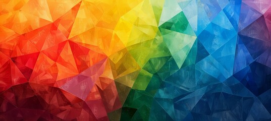 Grunge triangle polygon pattern background. LGBT pride gender equality wallpaper. Generative AI technology.	
