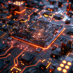 Obraz premium Chipset Int View Show With Chipset Close-Up