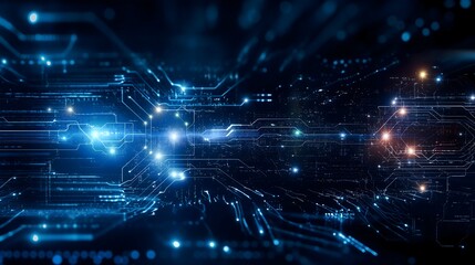 Futuristic Digital Circuit Network Background