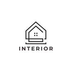 house interior building architecture minimal logo design vector