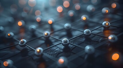 Intricately Interconnected Molecular Structures in Futuristic Digital Nanotechnology Backdrop