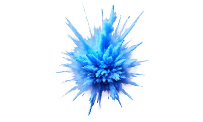 Blue Powder Explosion on Transparent Background
, Bright blue powder explosion mid-burst, isolated on a transparent background, showcasing dynamic motion and vibrant color.
