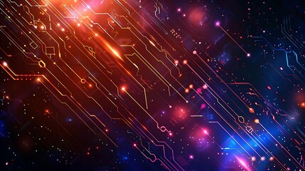 Fototapeta premium a colorful array of neon lights illuminate the night sky, creating a mesmerizing ambiance