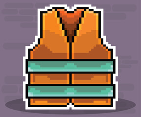 Construction vest, engineer, vector, pixel art, pixel art, construction vest..eps