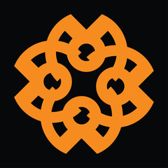ceramic or tile designs with orange and black background
