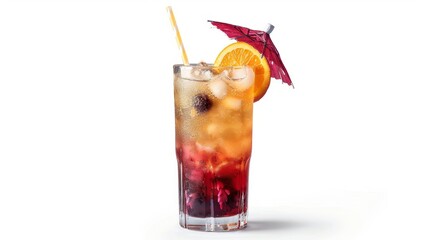 cocktail with ice and lemon