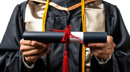 person holding diploma