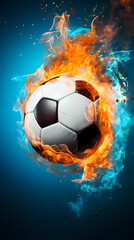 Fototapeta premium Soccer ball exploding on background