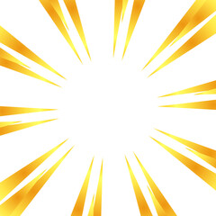 金色風のグラデーションの集中線の素材