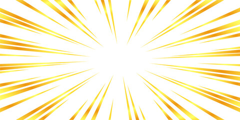 Obraz premium 金色風のグラデーションの集中線の素材