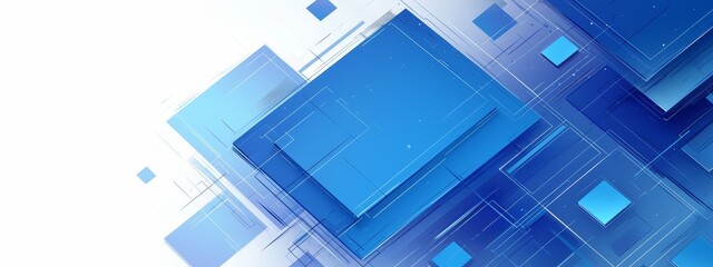 Fototapeta premium Abstract Futuristic Blue Square Elements Background: High-Definition 4K Wallpaper with Technological Vibes，Abstract blue square element shape background, sense of technology, future, computer, metaver